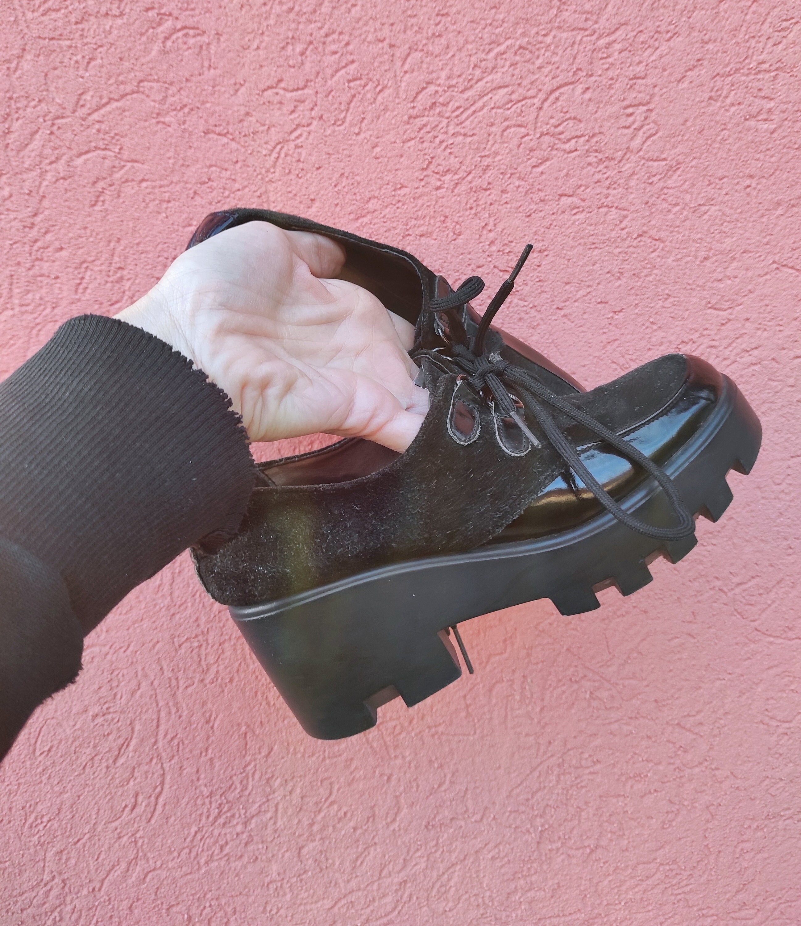 Vintage Black Chunky Shoes EU 37 - Etsy
