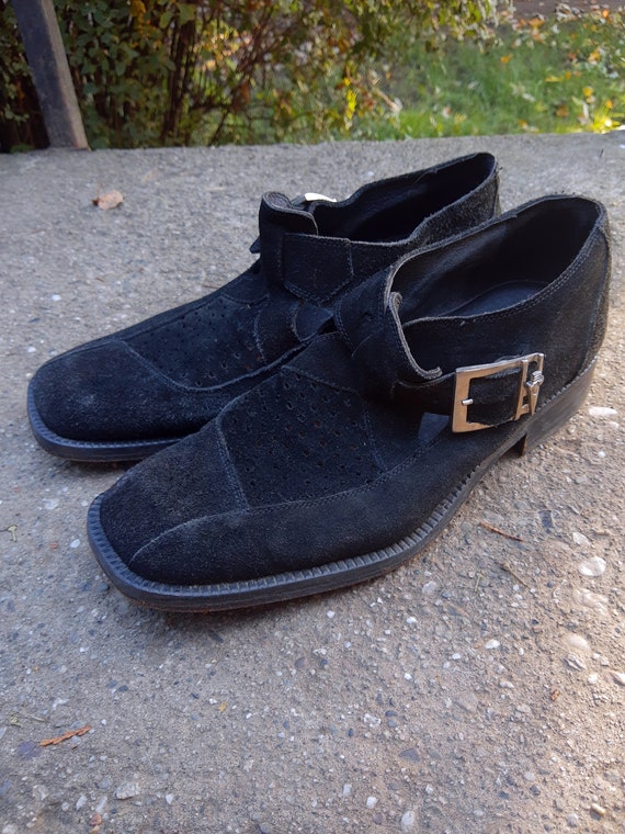 Vintage Dandy Shoes//Men's Suede Shoes//Silver Bu… - image 1