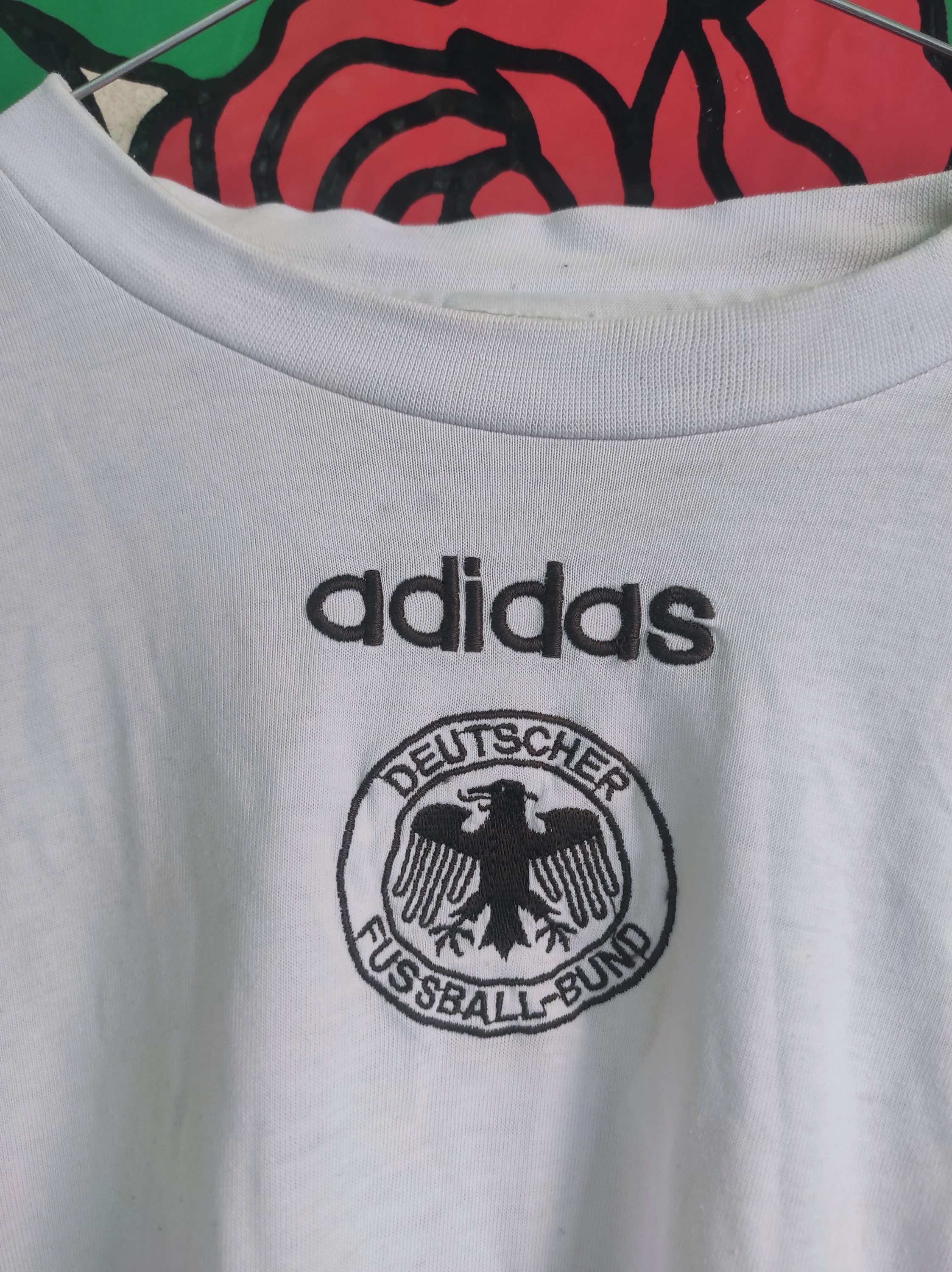 Vintage RARE Adidas Deutscher Fussball-bund Whie T Shirt XL Vintage RARE Adidas Deutscher Fussball-bund Whie T Shirt XL