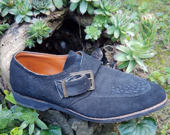 Vintage Men's Oxford Shoes//Handmade Black Leather Men's Shoes EU 44