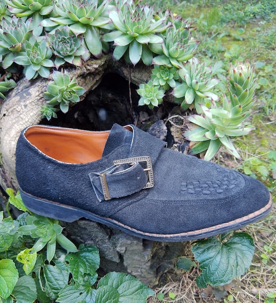 Vintage Men's Oxford Shoes//Handmade Black Leather