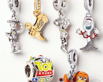 Toy Story Woody Jessie Slinky Boot Charm • 925 Sterling Silver jewelry • Necklace Pendant • Disney Toy Story Charm