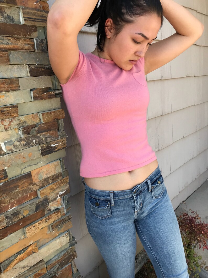 Vintage 80/'s Bubblegum Pink Cashmere Sweater Top