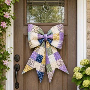Big Patchwork Bow Sewing Pattern PDF | Large Quilted Bow Pattern | Giant Bow Template | Quilted Bow Sewing Pattern | DIY Door Bow Pattern