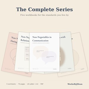 Self-Reflection Workbook Bundle | Non-Negotiables — Dating, Relationships, Communication, Self & Parenting | 5-PDF Set | 70 Pages