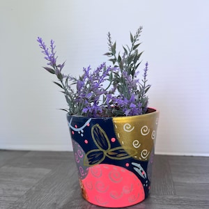 Painted Plant Pots Geometric - Etsy