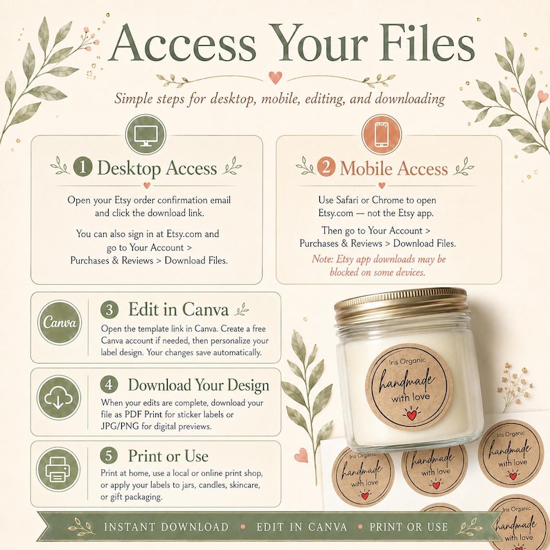 Editable Round Label Template, Kraft Style, Canva Design, Small ...