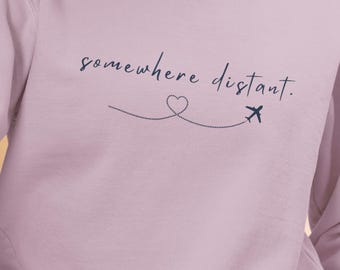 Hjärtformad tröja med flygplansmotiv | Resecitat Crewneck