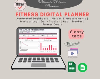 Fitness Planner Spreadsheet, Weight Loss Tracker, Workout Log (Excel, Google Sheets)