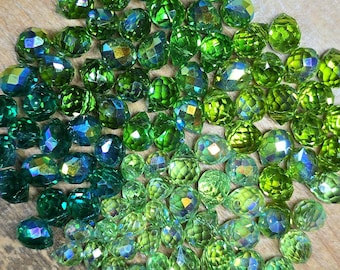 Teardrop Glass Beads - AB Coated and Faceted - For Suncatchers - Pack of 40pcs/90pcs