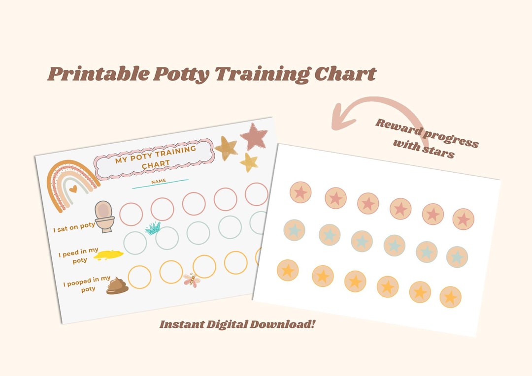 Potty Training Chart for Toddlers | Star Reward Chart Printable ...