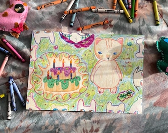 Kitty want whole cake - the original art print 11 x 8 inch