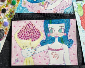 Hola, tengo algo para ti: una lámina artística original de 11 x 8 pulgadas.