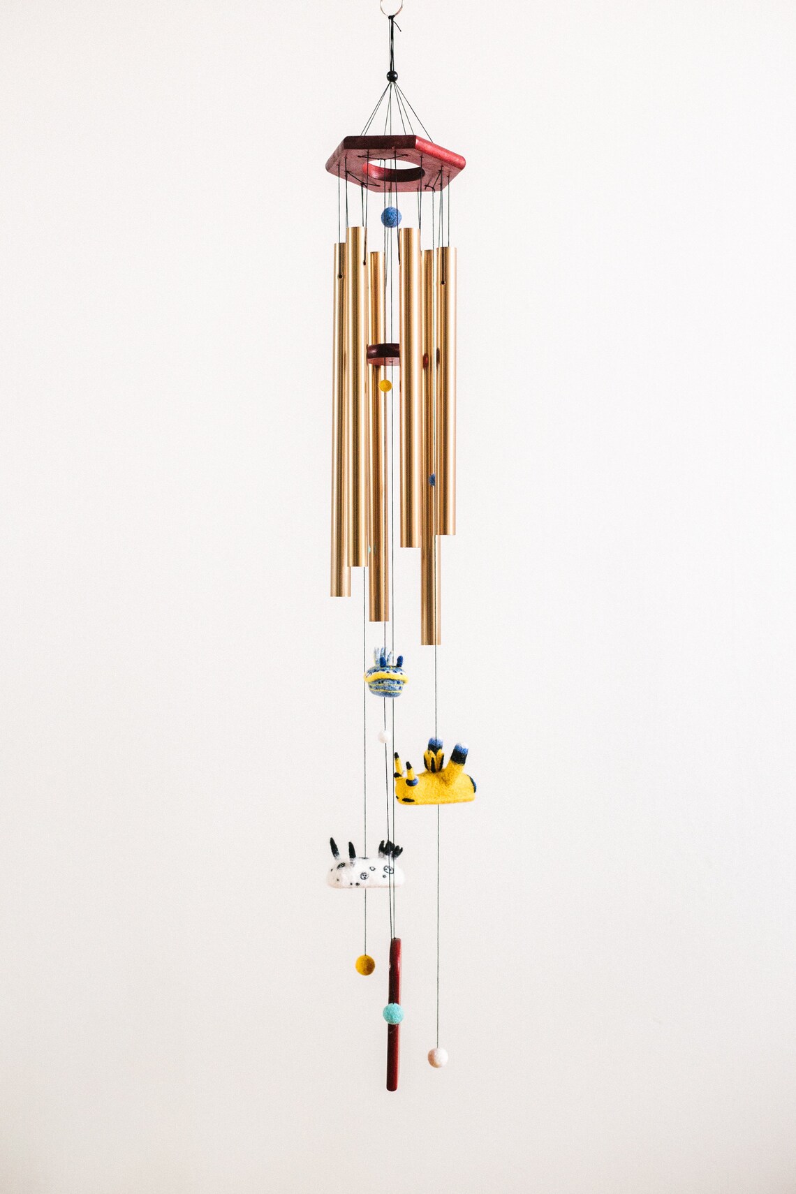 Wind chimes with needle felted nudibranch woolen ocean Etsy