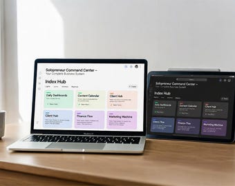 Solopreneur Business System: HTML Tools for Dashboard, Revenue, Clients, Roadmap, Content Calendar