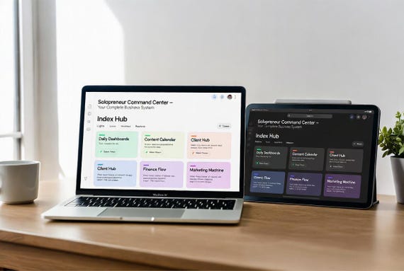 Solopreneur Business System: HTML Tools for Dashboard, Revenue, Clients, Roadmap, Content Calendar
