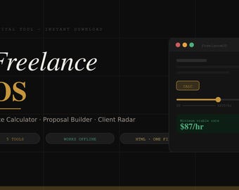 Freelance Rate Calculator & Proposal Builder – HTML Tool (Instant Download)