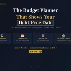 AI Budget Planner | Debt Freedom Date Calculator | Resell Rights (Digital Download)