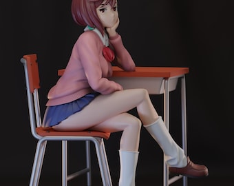 Anime Girl Figure STL File | Fantasy Heroine 3D Print Statue | Detailed Resin Garage Kit | DigitalDownload