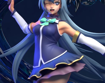 Anime Girl Figure STL File | Fantasy Heroine 3D Print Statue | Detailed Resin Garage Kit | DigitalDownload