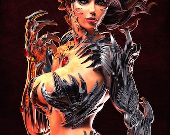 Anime Girl Figure STL File | Fantasy Heroine 3D Print Statue | Detailed Resin Garage Kit | DigitalDownload
