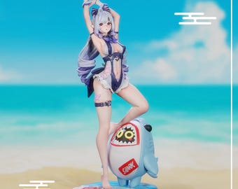 Anime Girl Figure STL File | Fantasy Heroine 3D Print Statue | Detailed Resin Garage Kit | DigitalDownload