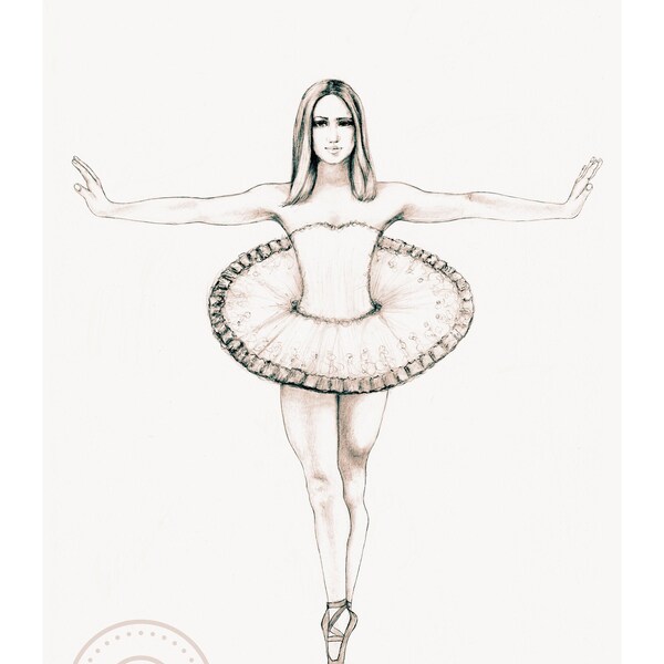 ballet - affirmation art - toe dance - pointe - ballerina - tutu - elegance - female dancer - digital printable - wall art - tänzerin - tanz