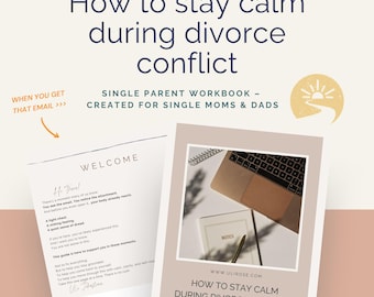 Divorce Workbook - Printable Calm Cards - Co-Parenting Stress Support - How to Handle Hurtful Emails