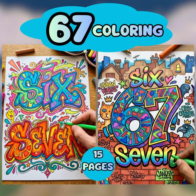 Six Seven Coloring Page - Etsy