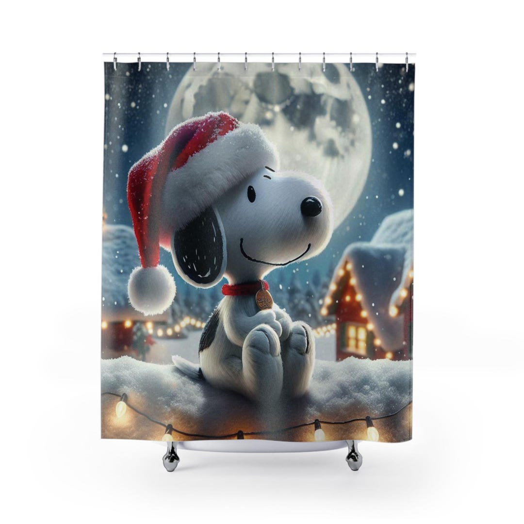Best HD Pictures about  Snoopy Christmas Shower Curtain  with No AI Images