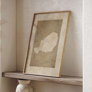 Karta över Niger | Neutral beige väggkonst för landsbygden | Niger-affisch | Modern afrikansk gåva