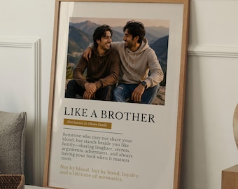 Regalo "Come un fratello" / Stampa personalizzata con definizione di amicizia / Quadro "Come un fratello" / Poster con definizione di amicizia
