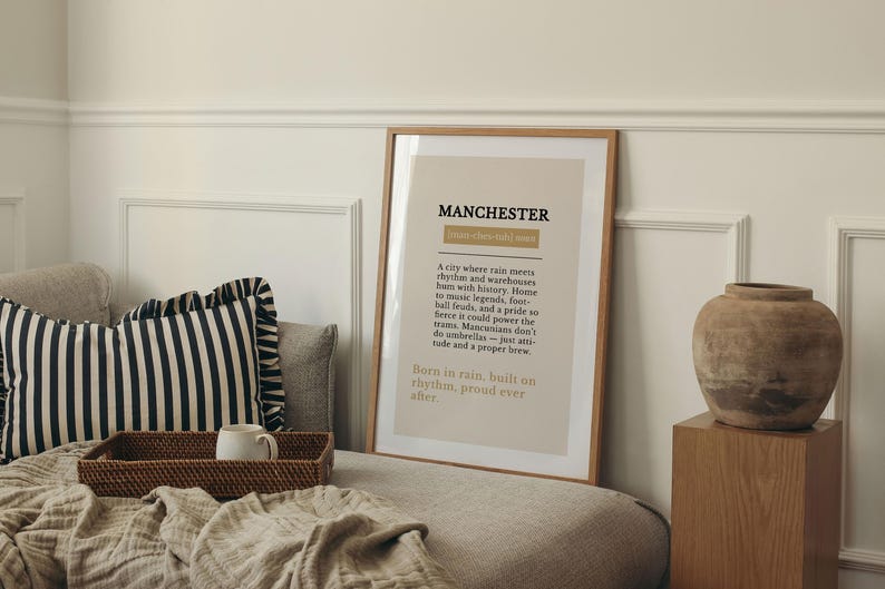 Manchester Definition Wall Art Print, Manchester Poster, Manchester ...