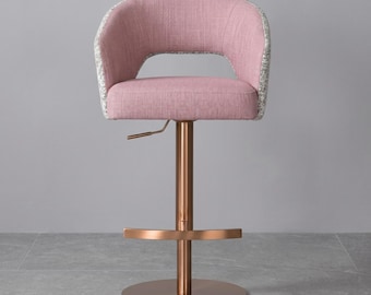 Swivel Gas‑Lift Bar Stool – Kensington Upholstered Counter Stool, Adjustable Height