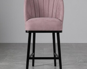 Greenwich Modern Upholstered Bar Stool – Handmade Wooden Breakfast Bar Chair