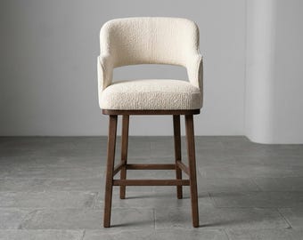 Arbury Upholstered Bar Stool – Handmade Modern Kitchen Island Chair, British Made