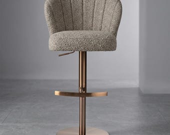 Greenwich Supreme Swivel Bar Stool with Gas Lift – Modern Upholstered Adjustable Kitchen Island Chair