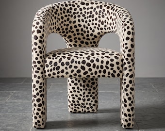 Camden Loop Chair – Pony Print Leather Dining Chair, Handmade UK