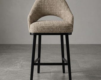 Upholstered Bar Stool with Wooden Legs – Mayfair Supreme by MEK Design