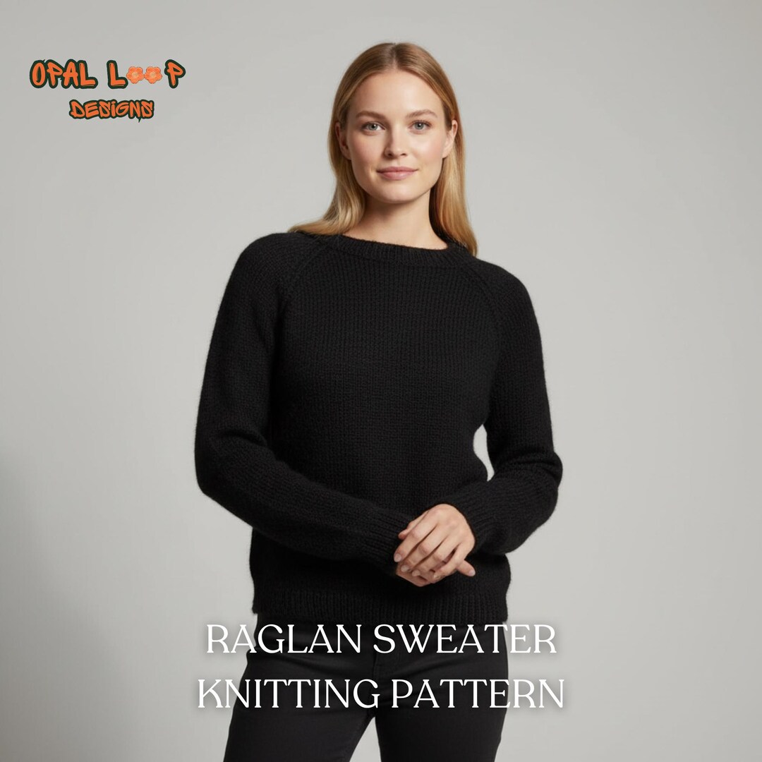 Easy Raglan Sweater Knitting Pattern PDF | Top Down Seamless Sweater ...