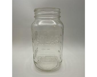 Frasco Atlas Mason de 20 oz, de vidrio cuadrado transparente, sin tapa, con líneas de medición.