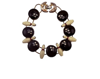 Vintage 1970's Bowling Ball & Pins Slider  Enamel Bracelet