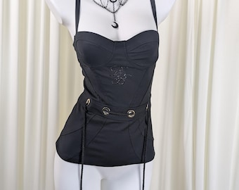 Archival Betty Blue Italian Designer corset top Elisabetta Franchi Multiway styling IT 42