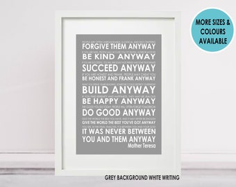 MOTHER TERESA - Do It ANYWAY Unframed Poster