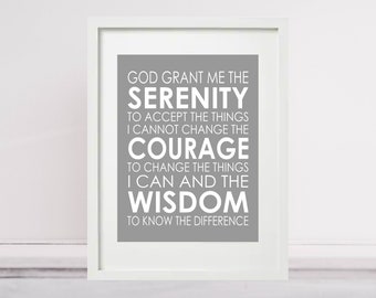 THE SERENITY PRAYER (Unframed) Poetry Poem Quote Bible Verse Christian Quotes