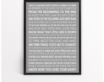 THE DASH LINDA Ellis Poem (Unframed) Poster