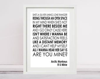 RU MINE - Arctic Monkeys - Lyrics Poster