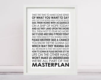 OASIS - Masterplan - Lyrics Poster