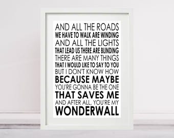 OASIS - Wonderwall - Lyrics Poster