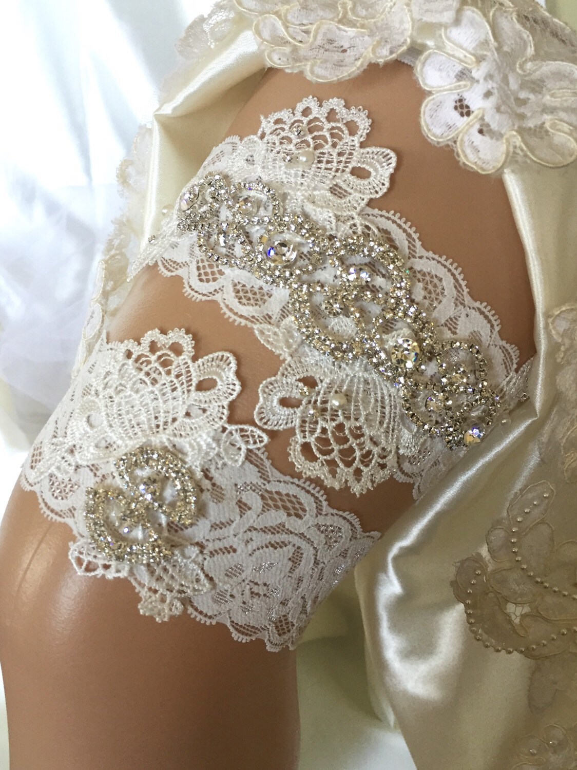Wedding Garter Set/ Wedding Garter/ Rhinestone Garter Set ...